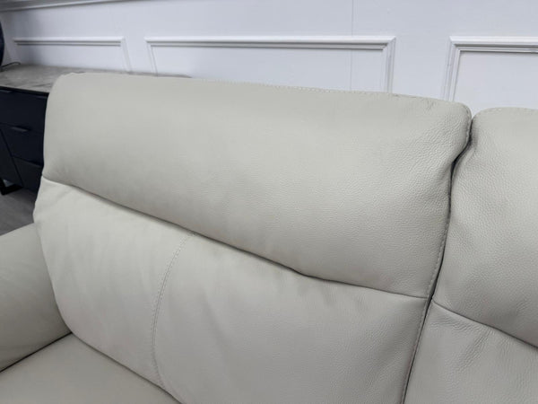 Off White Leather 3 & 3 Seater Static Sofa Set