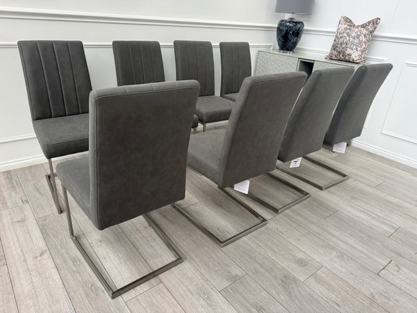 Furniture Village Grigio Grey Suede Dining Chairs