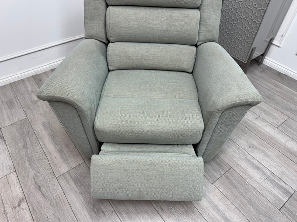 Parker Knoll Colorado Duck Egg Blue Fabric Armchair Power Recliner