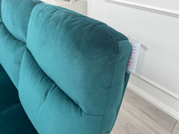 Lillie 1 x Power Reclining Corner Sofa In Lake Green Velvet