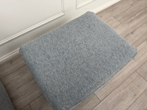 G Plan Jackson Duck Egg Blue Woven Fabric Footstool / Pouffe