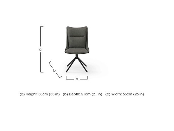 Catalina Grey Faux Leather Swivel Dining Chairs