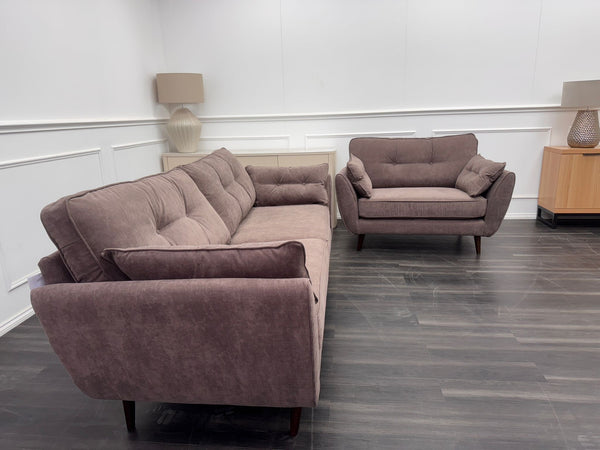 French Connection Zinc Mocha 4 Seater Sofa and Cuddle Loveseat Chair Sofa Set