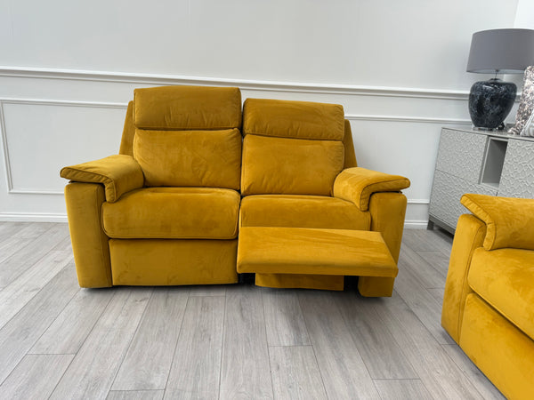 Thornbury/Harper 2+2 Seater Sofa Set Power Recliner Mustard RRP £7590