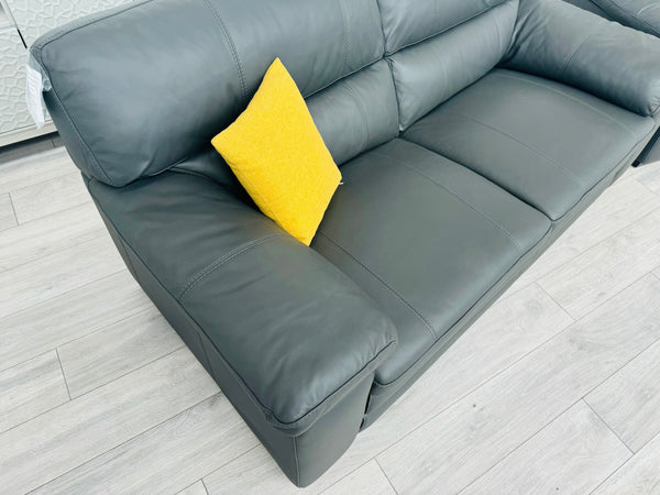 Cozee Dark Grey Leather 2.5+2 Seater Sofa Set