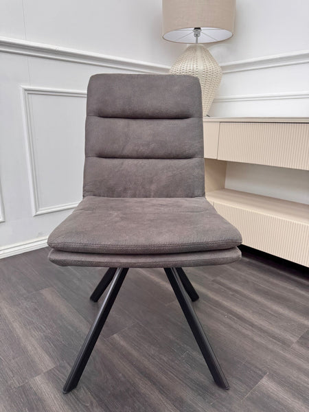 Njord Swivel Dining Chair Anthracite Grey Fabric (Choose Quantity)