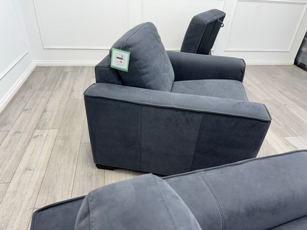 Sonno Electric 3 Seater Sofa Bed + 2x Armchairs Sofa Set Charcoal Grey + footstool