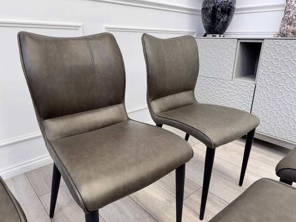 Murcia Grey Faux Leather Dining Chairs (Choose Quantity)