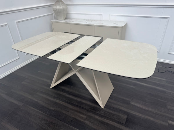 Mirage Small Extending Dining Table marble-effect ceramic top 140-170cm