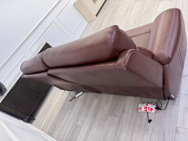 La Z Boy Paris 3 Seater Brown Leather Power Recliner