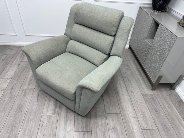 Parker Knoll Colorado Duck Egg Blue Fabric Armchair Power Recliner