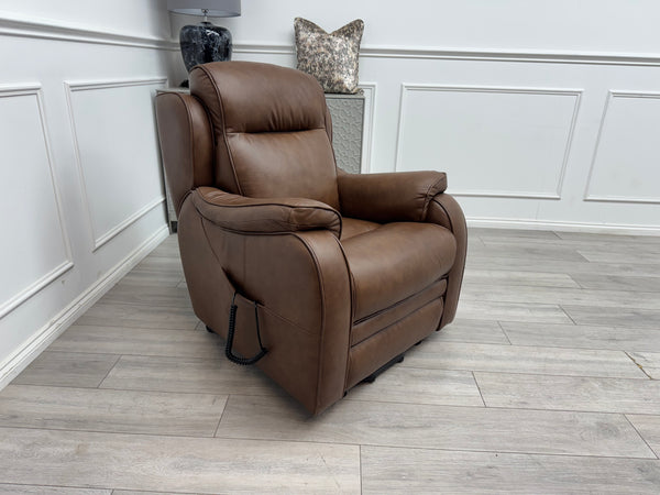 Parker Knoll Boston Leather Lift and Rise Recliner Armchair Brown Leather RRP £3445