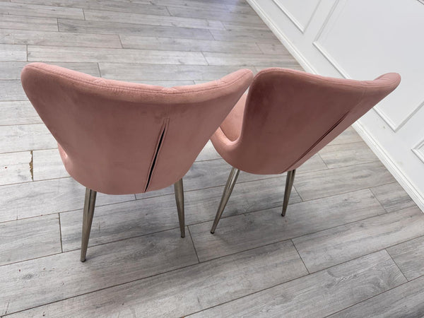 Donnie Pink Velvet Dining Chairs