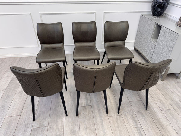 Murcia Grey Faux Leather Dining Chairs (Choose Quantity)