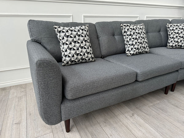 French Connection Grey Fabric Corner Sofa