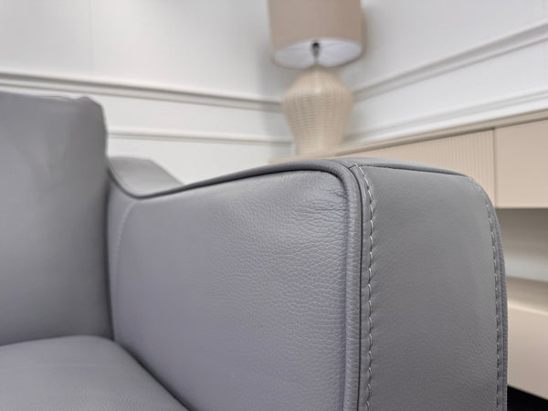 Optimus Grey Leather 3 Seater Sofa Bed Mattress Supplied