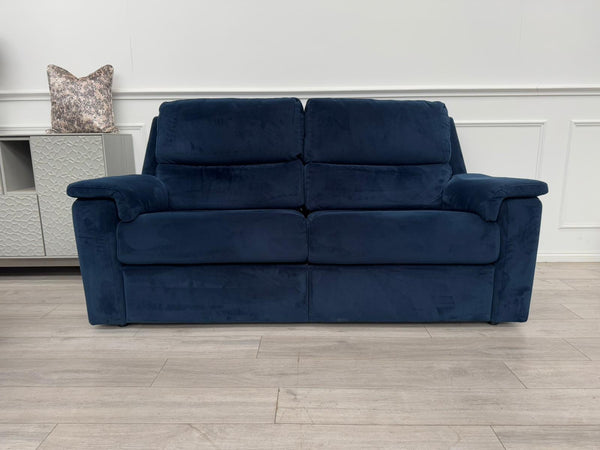 G Plan Harper Plush Indigo Premium Velvet Static 3 Seater + Armchair RRP £3,952