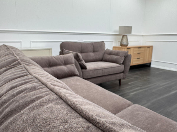 French Connection Zinc Mocha 4 Seater Sofa and Cuddle Loveseat Chair Sofa Set