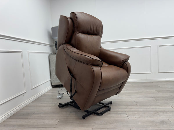 Parker Knoll Boston Leather Lift and Rise Recliner Armchair Brown Leather RRP £3445