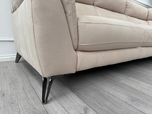 Contempo Static Corner Sofa In Beige Fabric