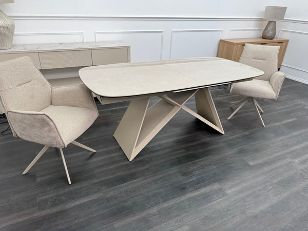 Mirage Large Extending Dining Table marble-effect ceramic top 180-240cm