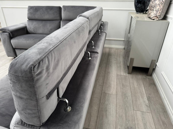 Nicoletti Davide Modular Corner Sofa Grey Velvet RRP £4495