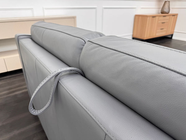 Optimus Grey Leather 3 Seater Sofa Bed Mattress Supplied
