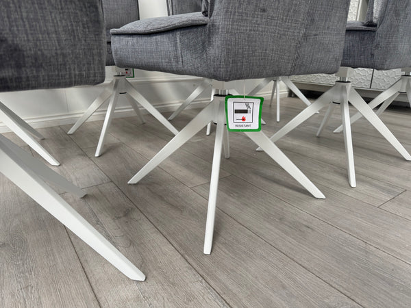 Glacier Swivel Dining Chairs Dark Grey Fabric