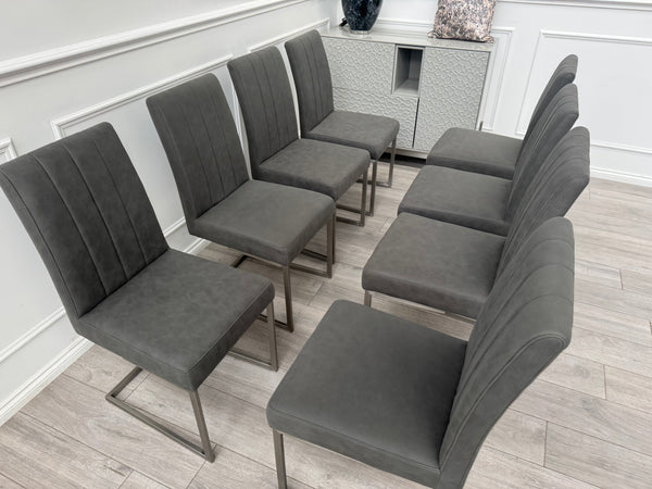 Furniture Village Grigio Grey Suede Dining Chairs