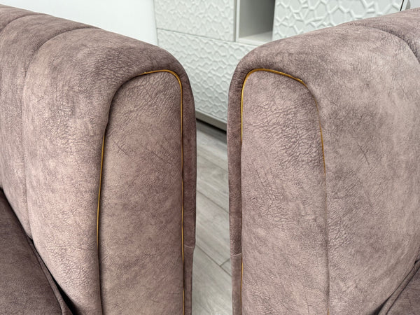 FURNITURE VILLAGE ARIANA 2+2 Seater Sofa Set Classic Back Dapple Chocolate