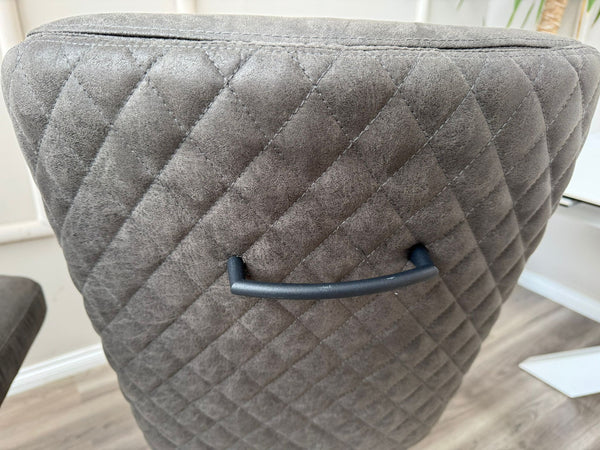 Loki Swivel Bar Stool Grey Charcoal Fabric Swivel Stylish Aesthetic Kitchen Chairs