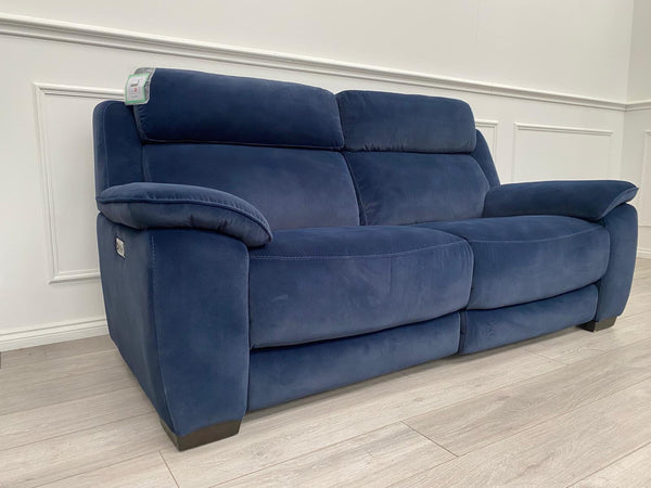 Furniture Village Starlight 3+2 Seater Sofa Set Power Seat + Headrest Navy