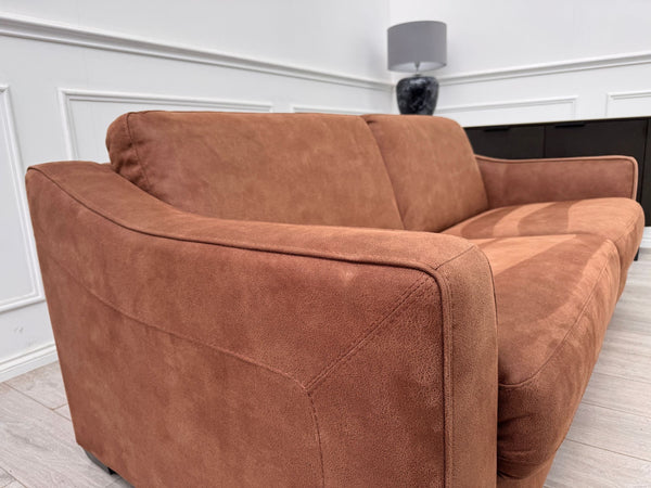 Optimus Tan Brown Fabric 3 Seater Pull Out Sofa Bed