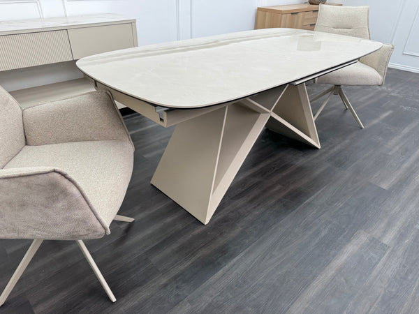 Mirage Large Extending Dining Table marble-effect ceramic top 180-240cm