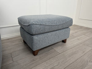 G Plan Jackson Duck Egg Blue Woven Fabric Footstool / Pouffe