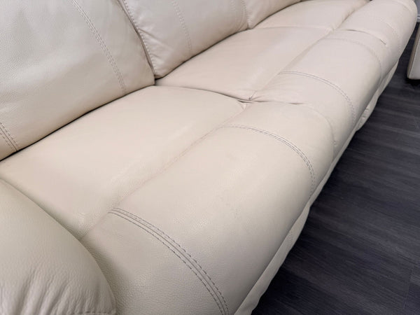 Komodo Relax Station 3 & 2 Seater Cream Leather Power Recliner Headrest Sofa Set