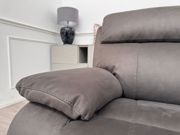 Moreno 4 Seater Power Recliner Sofa In Charcoal Material