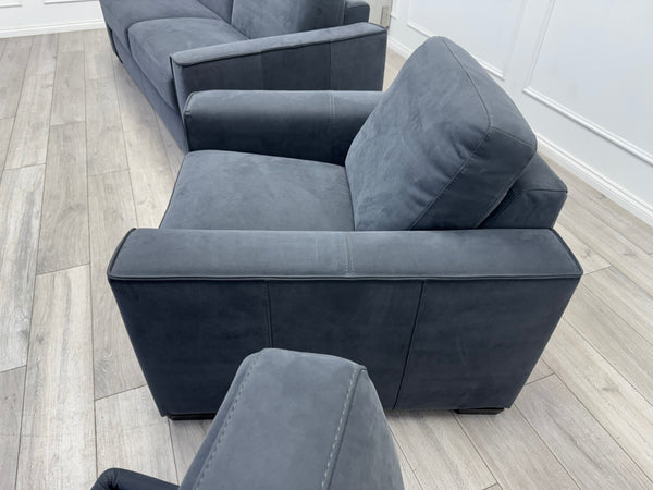 Sonno Electric 3 Seater Sofa Bed + 2x Armchairs Sofa Set Charcoal Grey + footstool