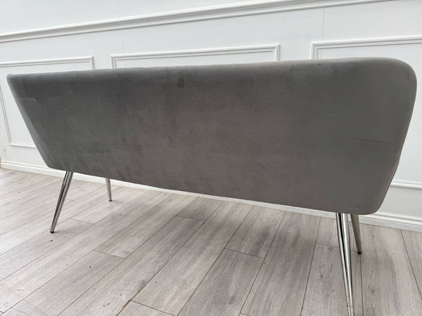 Donnie Grey Velvet Dining Bench