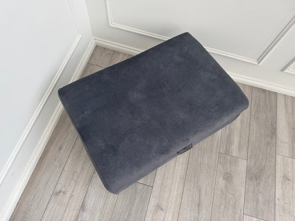 Furniture Village DAYTONA / JUDE Charcoal Grey Velvet Large Storage Footstool