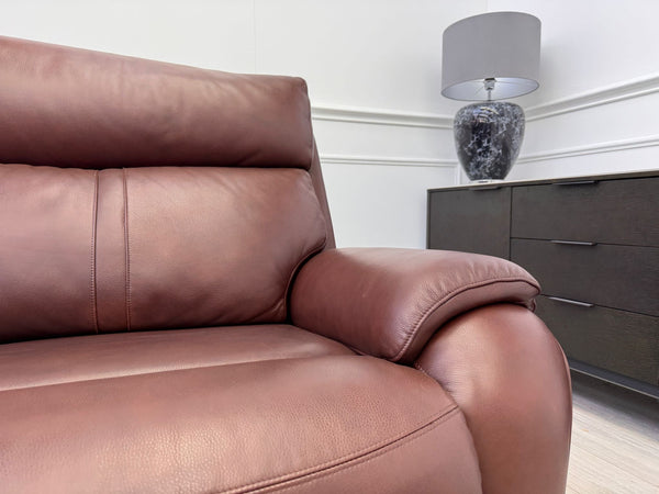 La Z Boy Paris 3 Seater Brown Leather Power Recliner