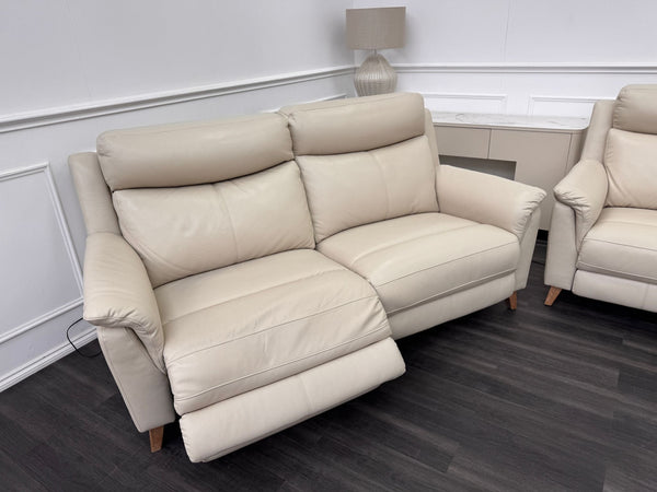 La Z Boy Kenzie Leather 3 & 2 Seater & Armchair Power Recliner Sofa Set