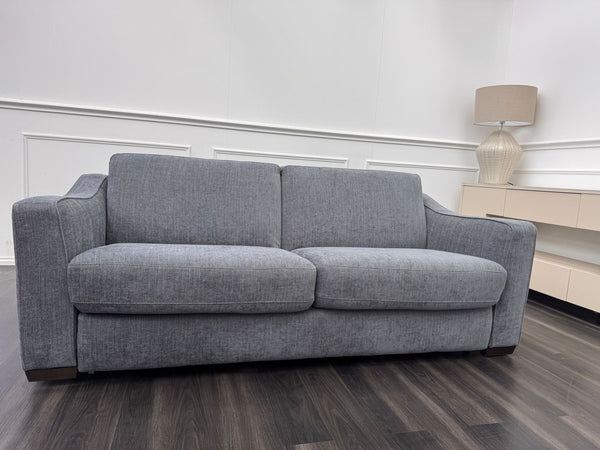 Optimus 3 Seater Grey Fabric Sofa Pull Out Bed Including Mattress