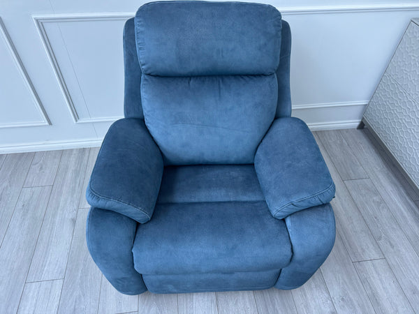 Kingsbury Navy Stingray Power Recliner Armchair + Lumber and Headrest