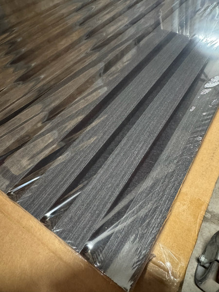 Acoustic Slat Wood Wall Panel Modern Interior Media Wall - Charcoal BLACK 2.4m x 0.6m