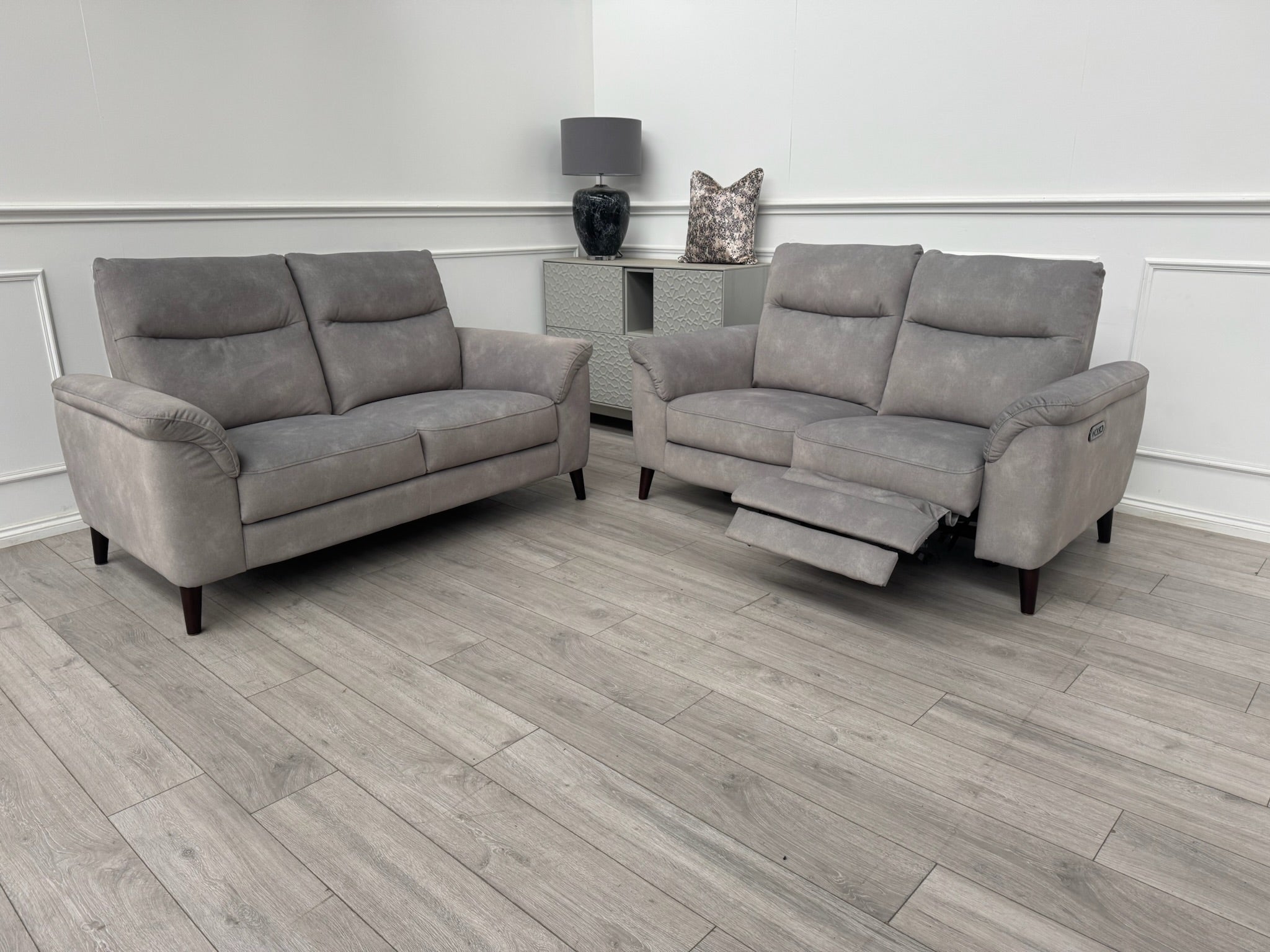 Morgan Power Recliner 2 Seater Sofa & Static 2 Seater Sofa Set