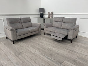 Morgan Power Recliner 2 Seater Sofa & Static 2 Seater Sofa Set