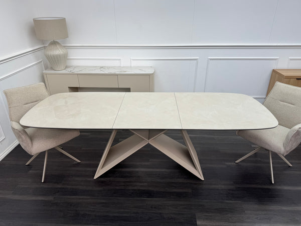 Mirage Large Extending Dining Table marble-effect ceramic top 180-240cm