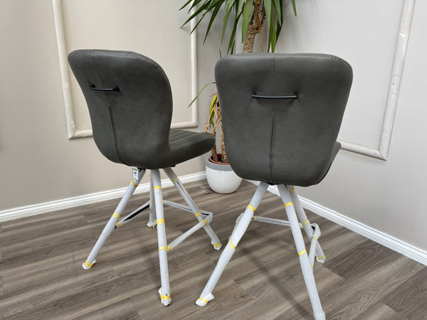 Terra Compact Bodahl Grey Faux Leather Contemporary Stylish Aesthetic Swivel Bar Stool