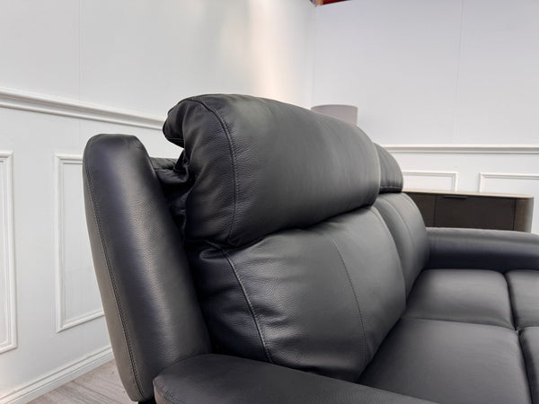 La-Z-Boy Paris 3 Seater Black Leather Power Recliner Sofa